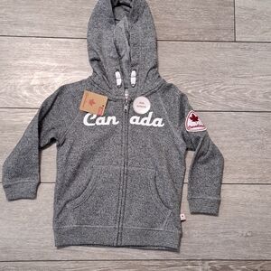 Brand New Canadiana Unisex Gray "Canada" Kids Hoodie. Size 3T